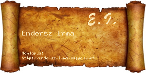 Endersz Irma névjegykártya